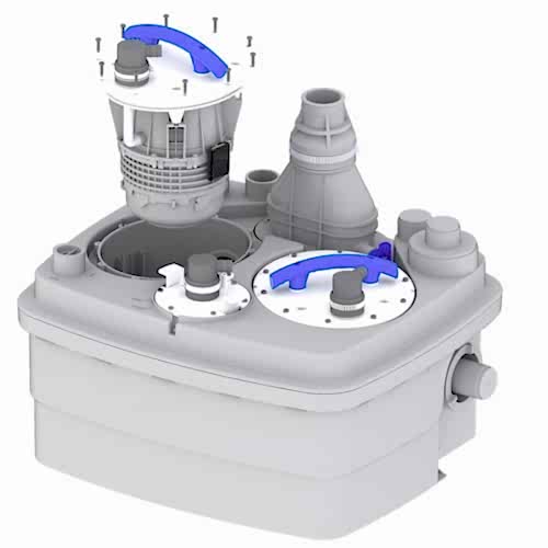 SANIHYDRO SANICUBIC-2 ÇİFT MOTORLU HAZNELİ ATIK SU POMPASI